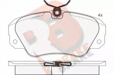 R BRAKE rb0989 -  Комплект тормозных колодок, дисковый тормоз